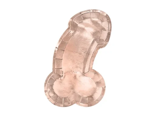 Penisformede Papptallerkener Gullrosa