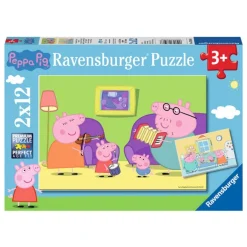 Peppa Gris® Family 2 x 12 Brikker Puslespill