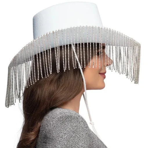 Perle Cowboyhatt Hvit