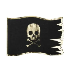 Piratflagg Servietter Svart og Gull