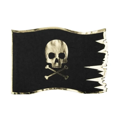 Piratflagg Servietter Svart og Gull