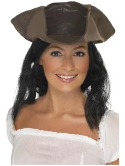 Pirathatt med Hår Brun og Svart