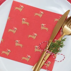 Pølsehund Nisse Dachs Juleservietter