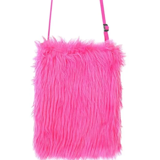 Plysjete Veske Neonrosa