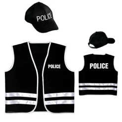 Politivest & Caps Sett Barnekostyme