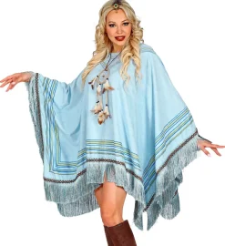 Poncho Kostyme Asurblå