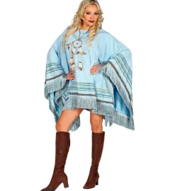 Poncho Kostyme Asurblå