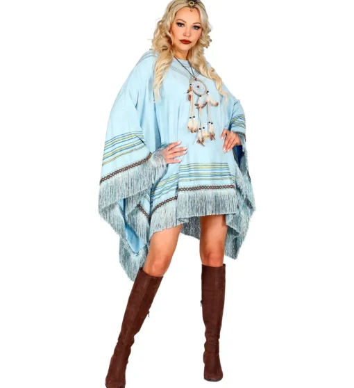 Poncho Kostyme Asurblå