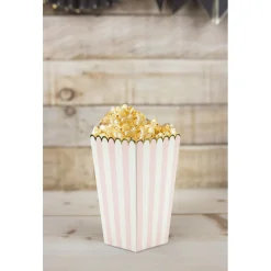 Popcornbegere Stripete Lyserosa og Hvit