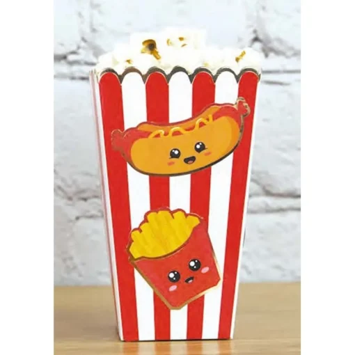 Popcornbegere Stripete Rød og Hvit