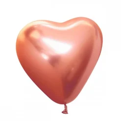 Premium Hjerte Latexballonger Krom Gullrosa