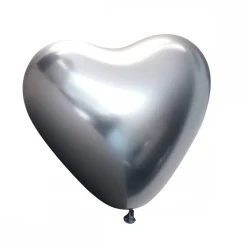 Premium Hjerte Latexballonger Krom Space Grey