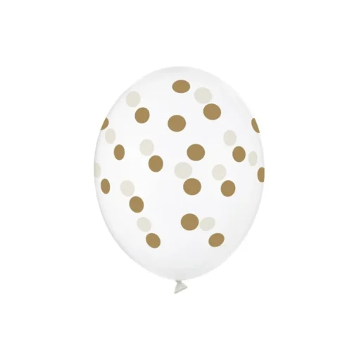 Prikkete Latexballonger Gjennomsiktig og Gull