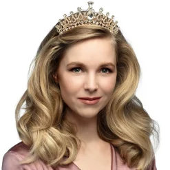 Prinsesse Diamant Tiara Metall Gullrosa