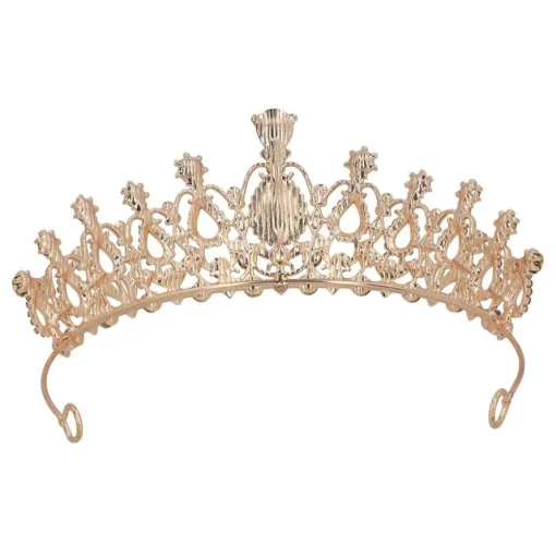 Prinsesse Diamant Tiara Metall Gullrosa