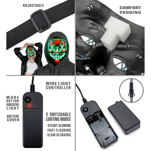 Purge LED Maske Grønn