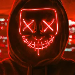 Purge LED Maske Rød