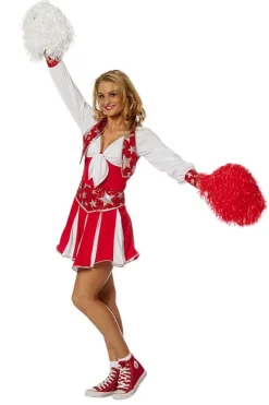 Rød Cheerleader Kostyme