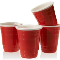 Rød Shotglass Porselen