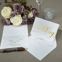 Receptions Bryllupsinvitasjoner Marmor