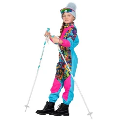 Retro Skidrakt Barnekostyme Grønn og Blå
