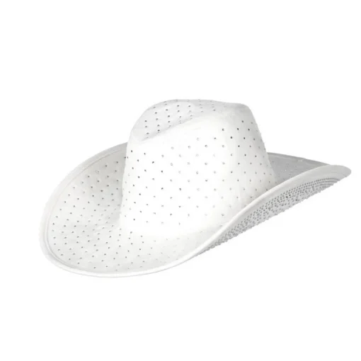 Rhinsten Cowboyhatt Hvit