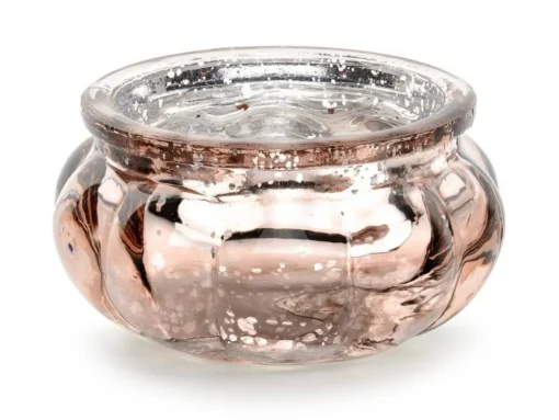 Rund Glass Telysholder Gullrosa