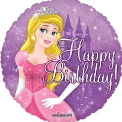 Rund Happy Birthday Prinsesse Folieballong