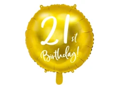 Rund 21st Birthday Folieballong Gull