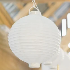 Runde LED Lanterne Papir Hvit