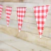 Rutete Piknik Vimpelbanner Rød og Hvit