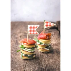 Rutete Piknik Vimpelflagg Kakepinner