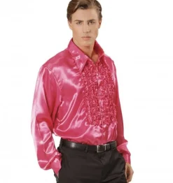 Satengskjorte Rosa