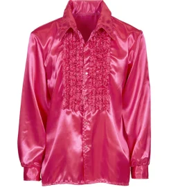 Satengskjorte Rosa