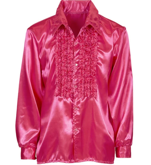 Satengskjorte Rosa