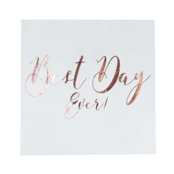 Servietter Best Day Ever Gullrosa