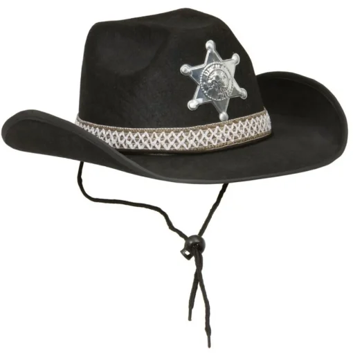 Sheriff Cowboyhatt Svart