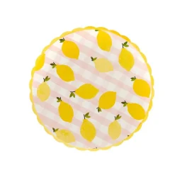 Sitron Gingham Papptallerkener