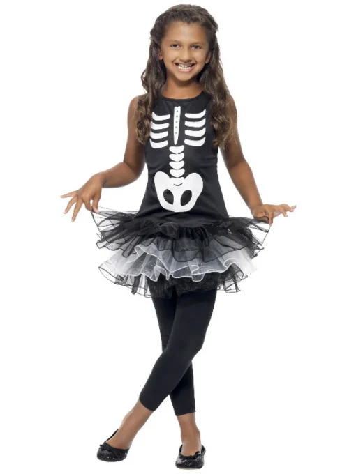 Skjelett Ballerina Barnekostyme