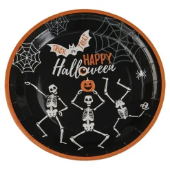 Skjelett Halloween Papptallerkener