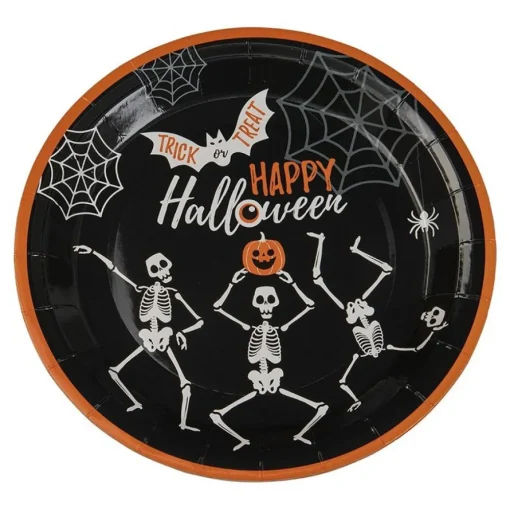 Skjelett Halloween Papptallerkener