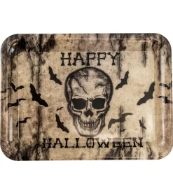 Skjelett Halloween Serveringsfat Firkant