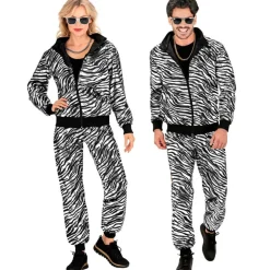 Sølvstripete 80-talls Treningsdress Kostyme