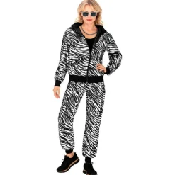 Sølvstripete 80-talls Treningsdress Kostyme