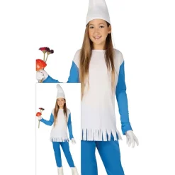 Smurfine Barnekostyme