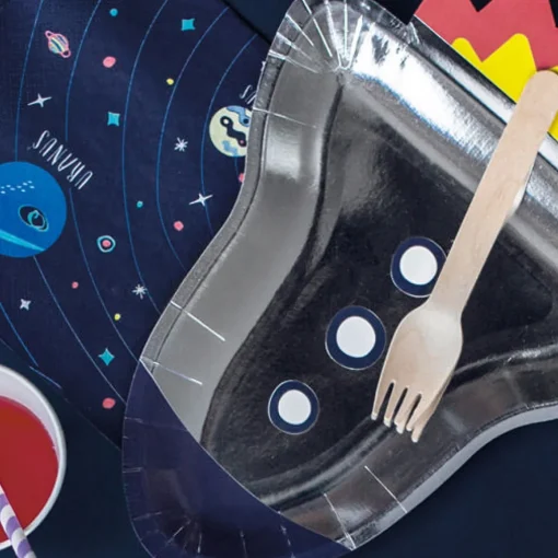 Space Party Romrakett Papptallerkener
