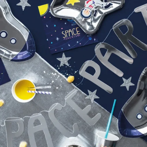 Space Party Romrakett Papptallerkener