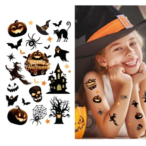 Spøkelsesaktige Halloween Engangstatoveringer
