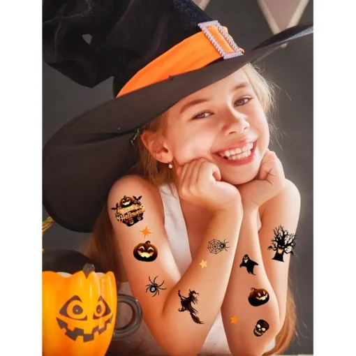Spøkelsesaktige Halloween Engangstatoveringer