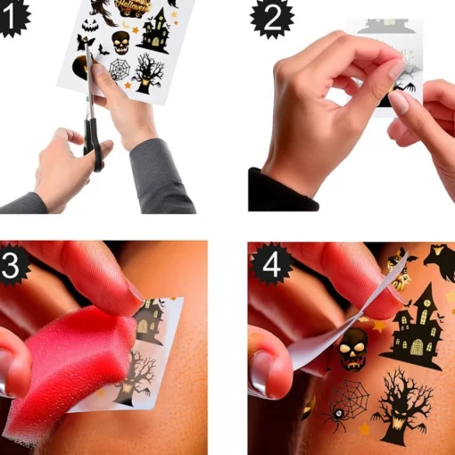 Spøkelsesaktige Halloween Engangstatoveringer
